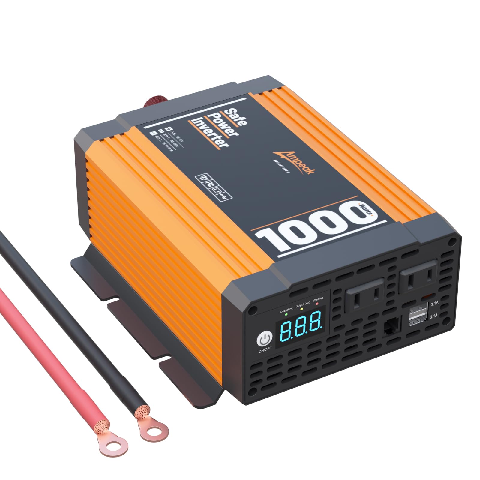 Amazon.co.jp: Ampeak高効率インバーター 1000W出力 12V専用 修正波 88